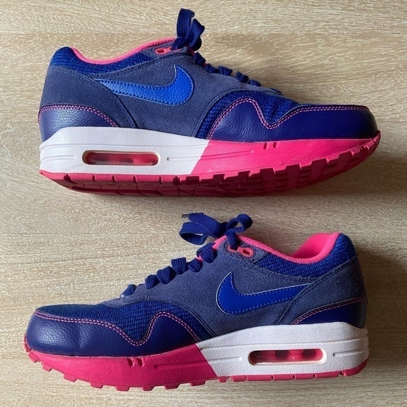 Nike Air Max 1 Rare Original Cobalt Blue & Pink Sneakers Tennis Shoes Size 7.5 - Picture 3 of 9